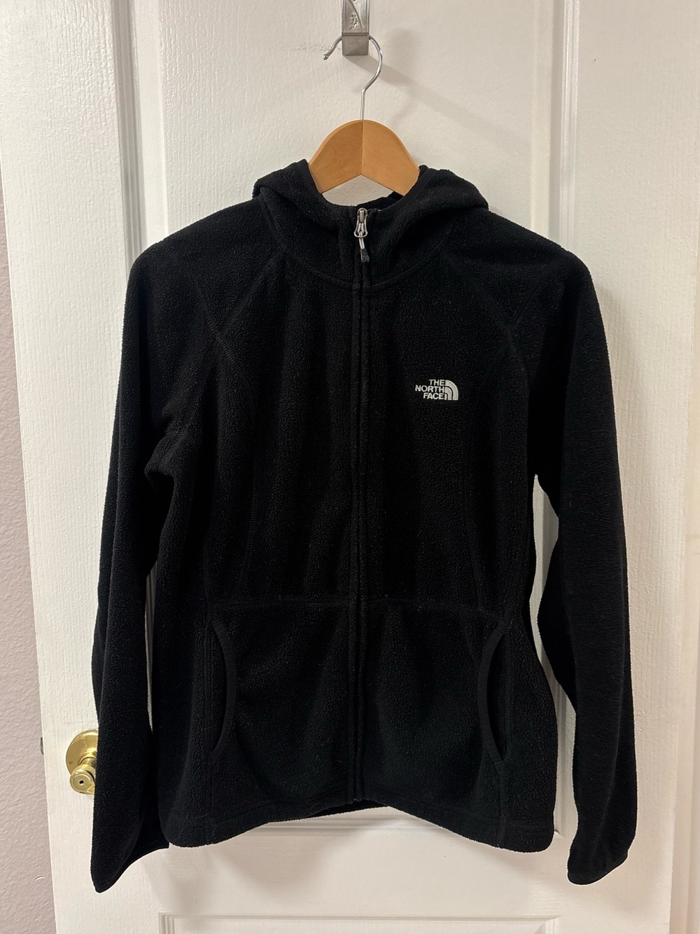 The North Face Polartec TKA 100 Hooded Full Zip Fleece Jacket Warm Cozy Outdoors
